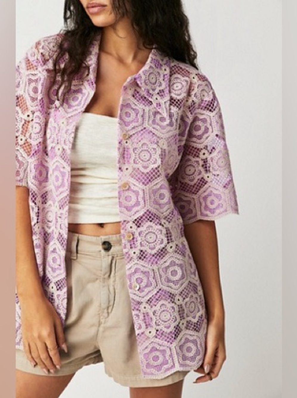 Anna Sui Mod Floral Buttondown Shirt